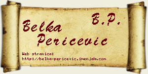 Belka Peričević vizit kartica